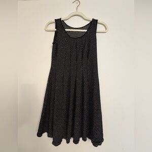 Max Studio Micro Polka Dots Scoop Neck Fit & Flare Jersey Stretch Dress S
